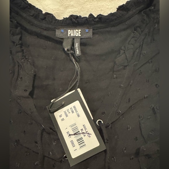 Paige Amala Lace Up Sleeveless Viscos Blouse in Black NWT - Picture 5 of 8